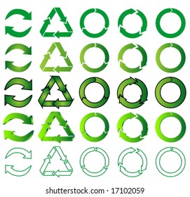 mix of recycle icons