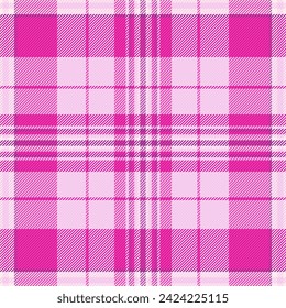 Mix seamless background check, invite plaid pattern vector. Industry textile fabric tartan texture in light and pink color.