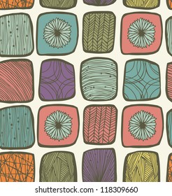 Mix seamless mosaic pattern. Hand-drawn lace background. Tablecloth with flowers. Abstract texture