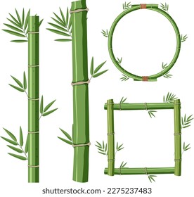 Conjunto de mezclas de ilustraciones de bambú