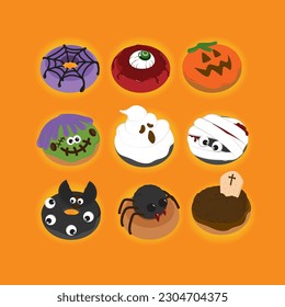 Mix Set of Cute Halloween Donut