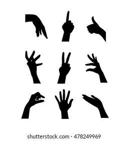 Hand Gestures Grunge Dots Shadow Texture Stock Vector (Royalty Free ...