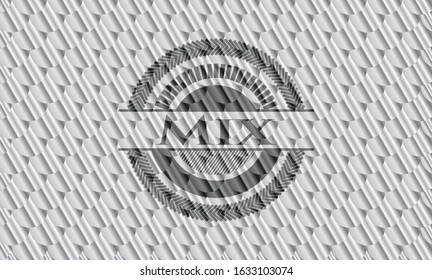 Mix silver emblem. Scales pattern. Vector Illustration. Detailed.