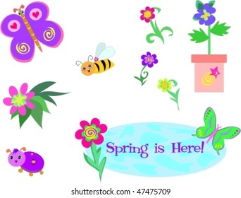 Mix of Spring is Here Vector