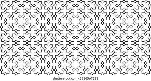 Mix star and cross pavement pattern. Vector seamless backdrop. Digital wallpaper idea.