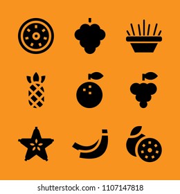 mix, star fruit, tasty and peel icon set. Vector illustration for web and design.