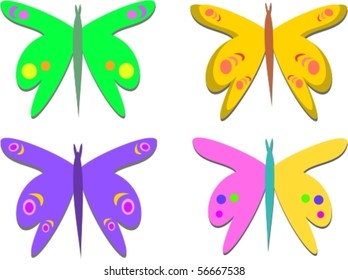 Mix of Stylish Butterflies Vector