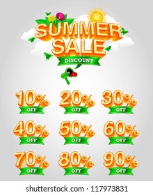 mix of summer sale vector