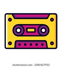 A mix tape cassette icon about rock and roll music