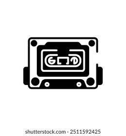 Mix Tape Glyph Icon, Vector illustration