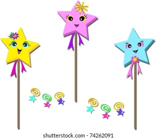 Mix of Three Star Poles
