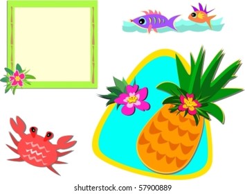 Mix of Tropical Pictures Vector