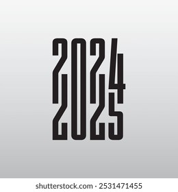 Mischung aus zwei Jahren "2024 2025" bereit für Kalender, Tagebücher, Poster, T-Shirts, Banner und mehr