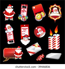 Mix of various Christmas Elements and Santa stickers