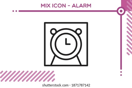 Alarma de reloj de icono del vector de mezcla