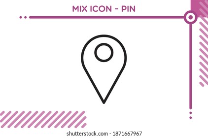 Pin de posición de icono de mezcla de vectores