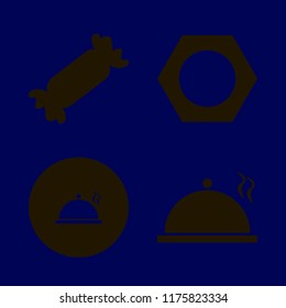 mix vector icons set. with proper meal, nut and candy in set