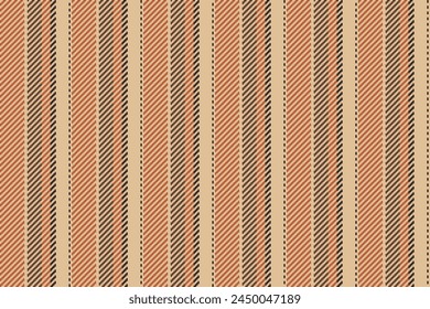 Mix vertical vector fabric, interior background texture seamless. Fabric textile pattern stripe lines in orange and dark colors.