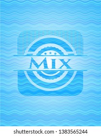 Mix water wave concept style badge. Vector Illustration. Detailed.