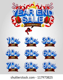 mix of year end sale vector