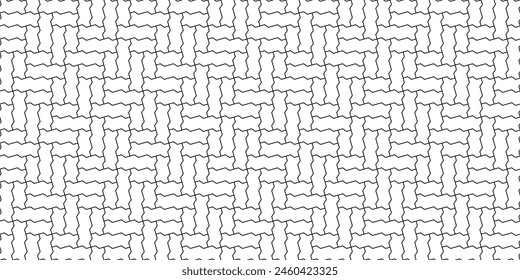 Mezclar patrón de bloques de pavimentación zig zag. Diseño de textura de ladrillo entrelazado sin costuras en Vector. Material visual de Fondo de pantalla de fondo digital e impreso.