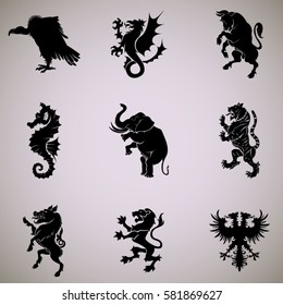 Mixed animal heraldry collection