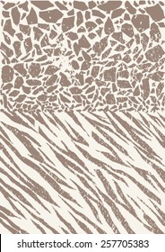 Mixed animal prints ,zebra skin with abstract pattern