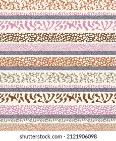 mixed animal skin pattern, mixed border pattern for textiles and decoration