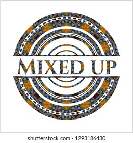 Mixed up arabesque emblem. arabic decoration.