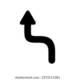 
mixed arrow, bend direction sign simple vector for app advertising web banner button ui ux interface element isolated on white background
