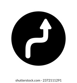 
mixed arrow, bend direction sign simple vector for app advertising web banner button ui ux interface element isolated on white background
