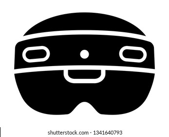 Mixed and augmented reality headset goggles flat vector icon for apps, games for websites