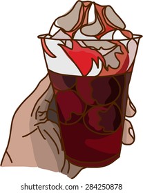 MIXED BERRY JUICE. ILLUSTRATION, VECTOR