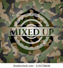 Mixed up camouflage emblem