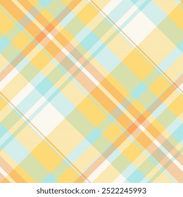 Tecido de padrão de xadrez misto tartan sem costura, oktoberfest xadrez. Vetor texturizado fundo textura têxtil em âmbar e mar concha cores paleta.