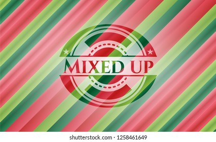 Mixed up christmas emblem.