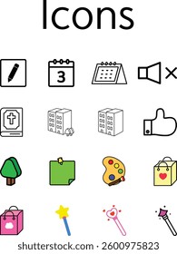 Mixed Collection Of Various Icons