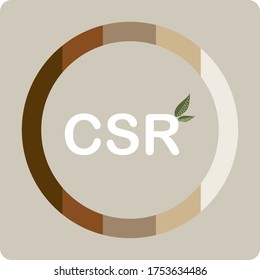 mixed color earth tone circle ring with CSR vector, corporate social responsibility, business concept
