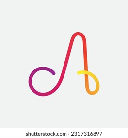 Mixed color letter logo. Gradient abstract lettering.
