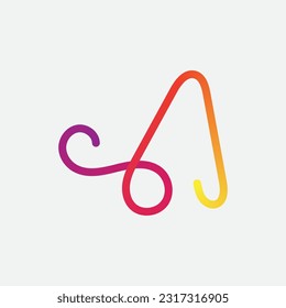 Logotipo de letra de color mixto. Grabado abstracto degradado.