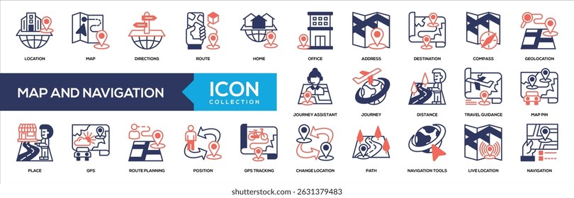 Mixed Color - Map and Navigation Icon Collection