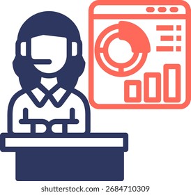 Ilustración vectorial de icono de presentación de color mixto