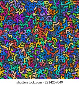 Mixed colored spots seamless mosaic pattern. Hand-drawn lace background. Vector hand drawn colorful purifier fish skin like seamless pattern. Abstract chameleon texture