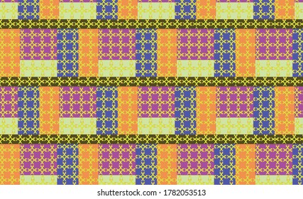 Mixed colorful patterns. Can be used as background. Seamless pattern is not. Vector.
