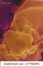 Mixed Colors Vector. Luxury Cosmic Alcohol Painting. Alcohol Ink Luxury Design. Magic Fantasy Modern Art. Trendy Abstract Fabric. Artistic Illustration. Bright Universe Colors. Alcohol Ink Background.