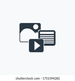 Mixed content icon isolated on clean background. Mixed content icon concept drawing icon in modern style. Vector illustration for your web mobile logo app UI design.