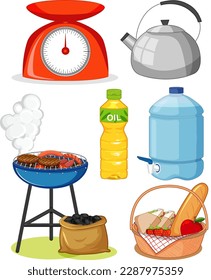 Mixed Daily Objects Set illustration