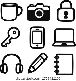 Paquete de iconos de uso diario mixto