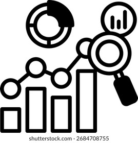Mixed Data Growth Statistics Icon Vector Illustration