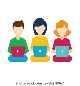 Mixed devices learning illustration showing hybrid classroom flexibility and accessibility